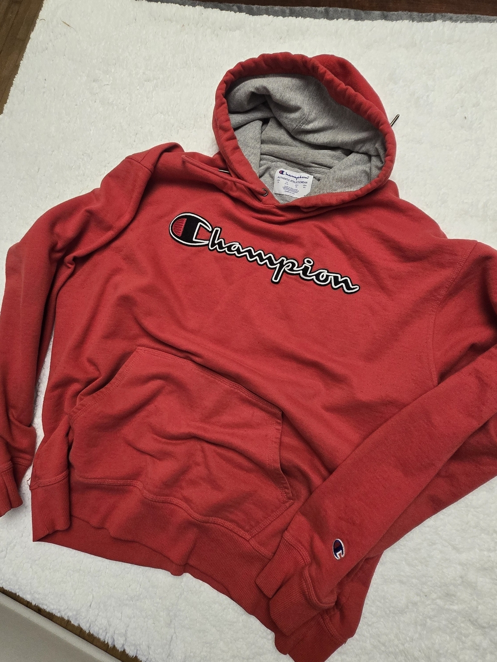 Champion Men's Red Logo Hoodie XL